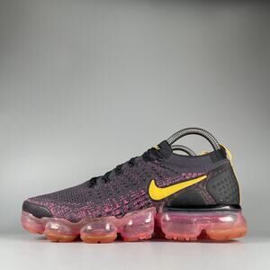 Nike Air Vapormax Flyknit 2 Women's 8 Black Pink Athletic Sneakers Running Shoes